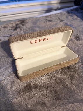 Esprit Tan Fabric Eyewear Case with Cream Interior